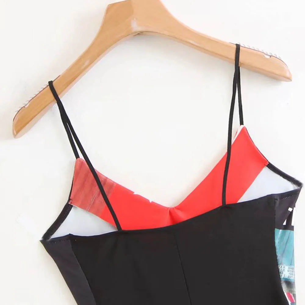 FIRSTTO сексуальный цветной персонаж фото с буквенным принтом Глубокий v-образный