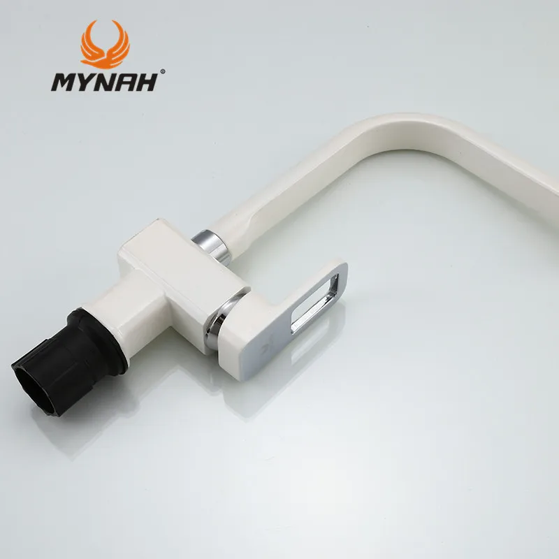 MYNAH Россия Бесплатная доставка белый кухонный кран раковина горячая и холодная