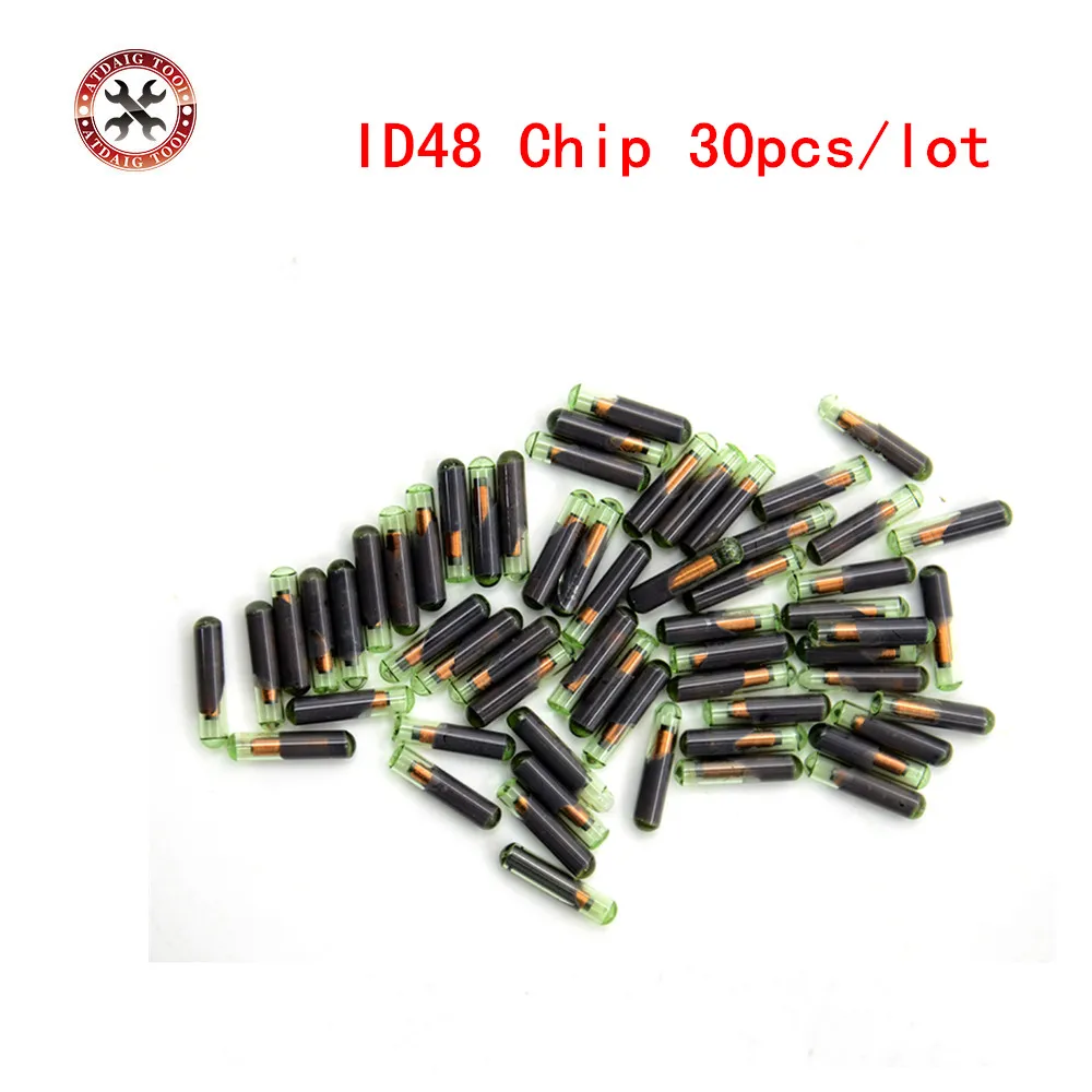 Автомобильный Транспондер 30 шт./лот ID48 чип ID 48 ключ Чип стеклянная трубка для VW AUDI