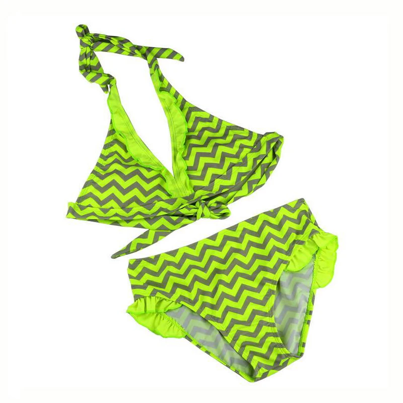 Новинка лета 2017 детское бикини в полоску Раздельный купальник из двух частей для
