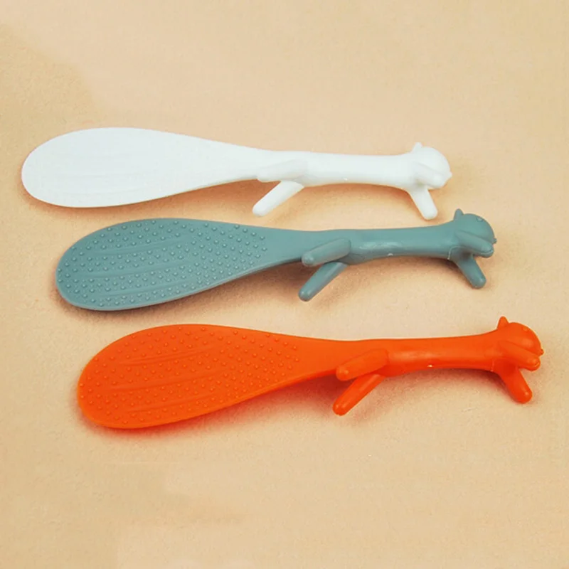 Креативные белки в форме риса ложка антипригарная подставка совок для ложки еды