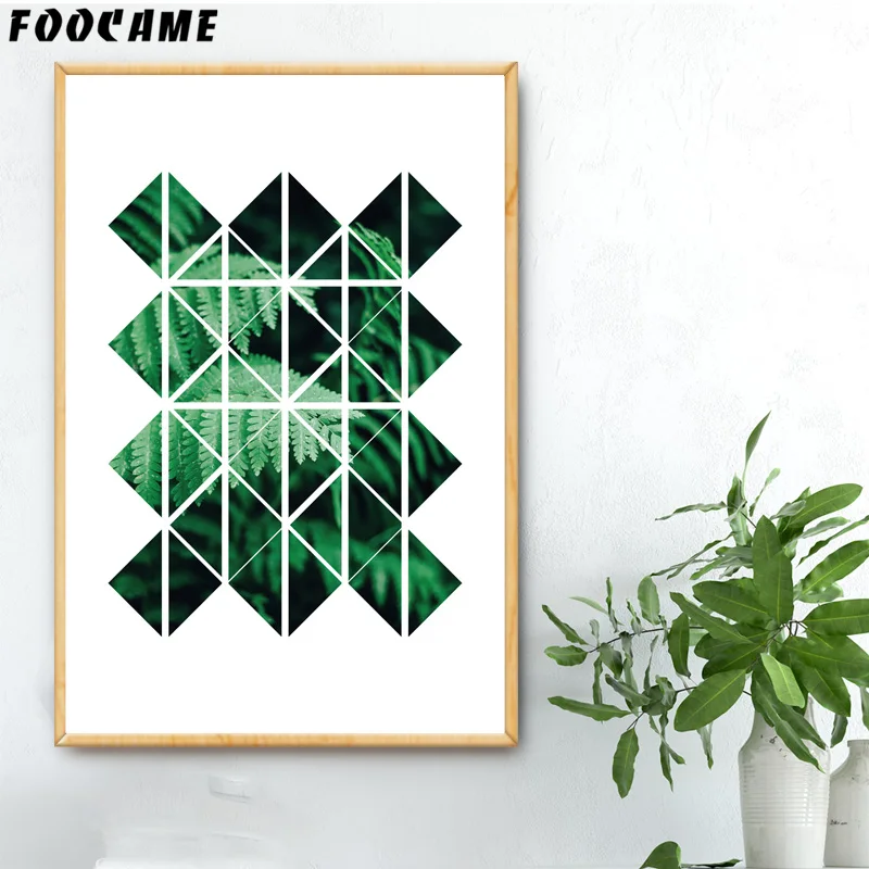 Зеленые растения плакаты с листьями и принтами художественная живопись на