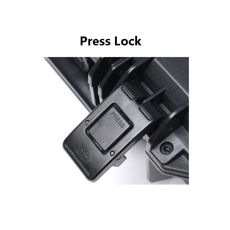 Press Lock ABS пластиковый герметичный ящик для инструментов, защитное оборудование, чехол для инструментов, ударопрочный ящик для инструментов, камера, ящик для инструментов с предварительно вырезанной пеной - Цвет: Press Lock