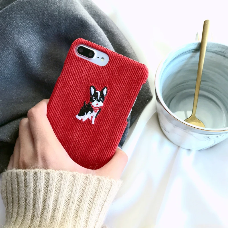 GlamPhoneCase зимний красный тканевый чехол для телефона iPhone 6 6S 7 8 Plus 6splus X милый 3D