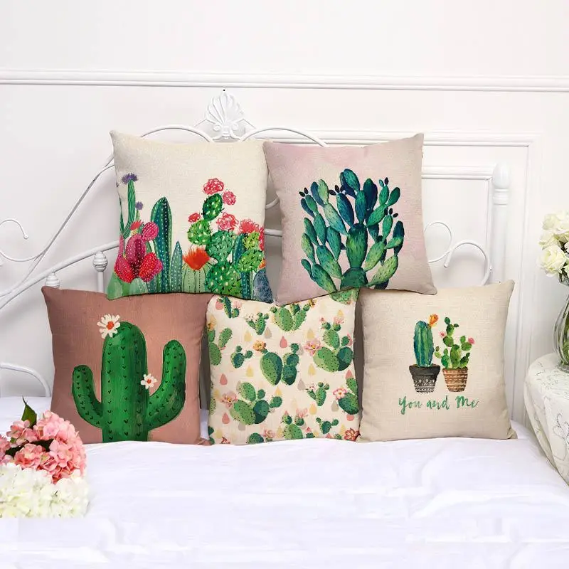 Африканский тропический завод наволочка с изображением кактусов Декор сиденья
