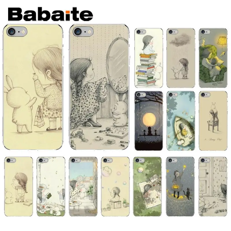 Силиконовый чехол для телефона Babaite Art a girl and her rabbit for day dreamers Apple iPhone 8 7 6 6S Plus X XS MAX 5 5S