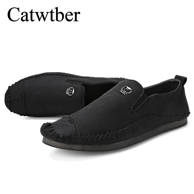 Catwtber Luxury Brand Leather Fashion Men Shoes Handmade Summer Autumn Winter High Quality Flats Moccasins Boat | Обувь