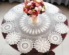 Круглая вязаная крючком скатерть ручной работы винтажная Скатерть Белый Бежевый Цвет хлопок вязаный крючком скатерть много размеров в наличии