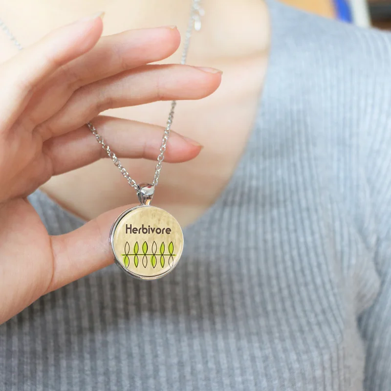 Стеклянный купол оптом подвесные украшения для вегетарианцев herbivore ожерелье в