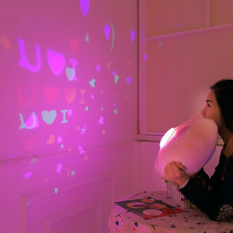 Креативный светящийся светодиодный светильник проекционный проектор подушка