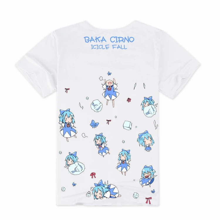 Футболка унисекс с японским принтом TouHou Project Cirno Повседневная футболка Аниме