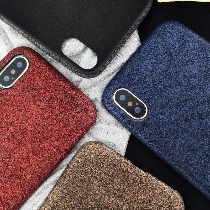 Чехол-накладка из искусственной кожи с пушистой тканью в стиле ретро для iphone X |