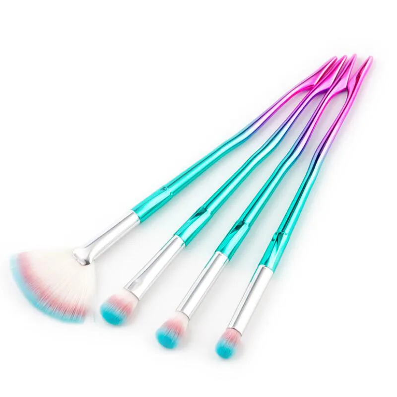 4 шт набор кистей для макияжа, основа для макияжа, контур теней для век, инструмент для макияжа, набор кистей в форме ног