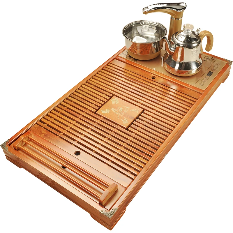 

Высококачественный чайный сервиз, автоматический чайный поднос из твердой древесины