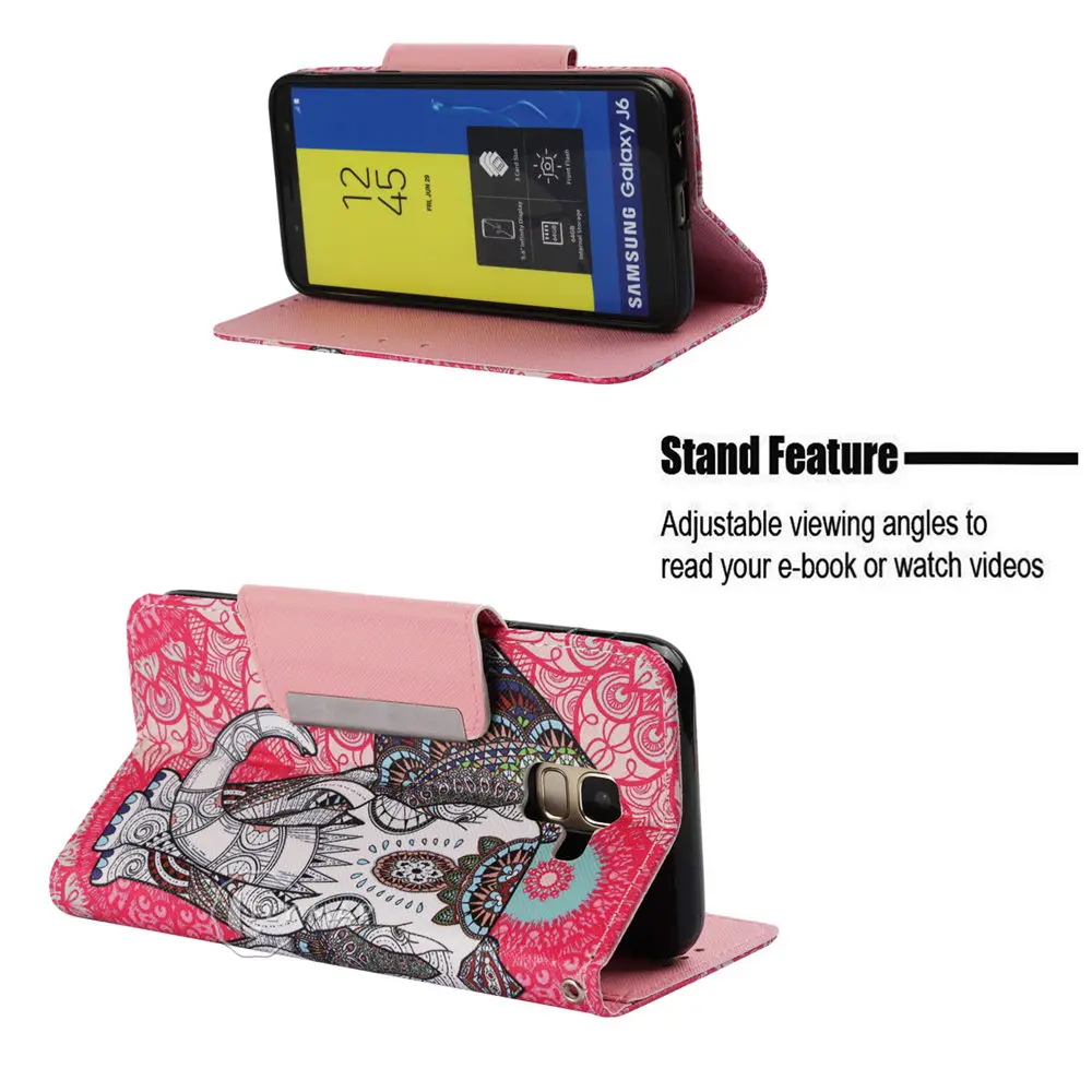 Чехол для мобильного телефона-книжки Wallet Big Cover для Samsung Galaxy J6 2018 6J J600F/DS SM-J600F/DS J600F SM-J600F J600FN SM-J600FN.