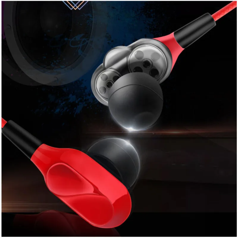 Двойная гарнитура круглая проводные наушники-вкладыши с шумоподавлением для