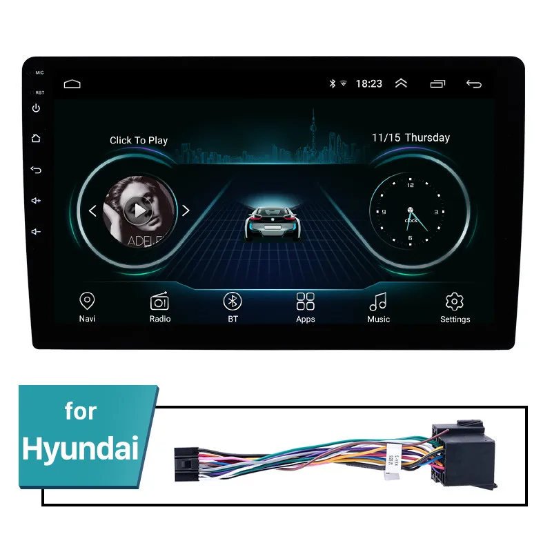 for Hyundai cable Seicane 2Din Android 8,1 10," gps Автомагнитола для универсальных Nissan VW Toyota Kia rio hyundai Suzuki Honda головное устройство Поддержка Wi-Fi - Цвет: for Hyundai cable