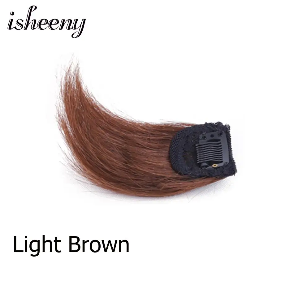 Light Brown Isheeny человеческие волосы кусок Клип В мини утолщенные Реми части волос с обеих сторон для мужчин и женщин - Цвет: Light Brown