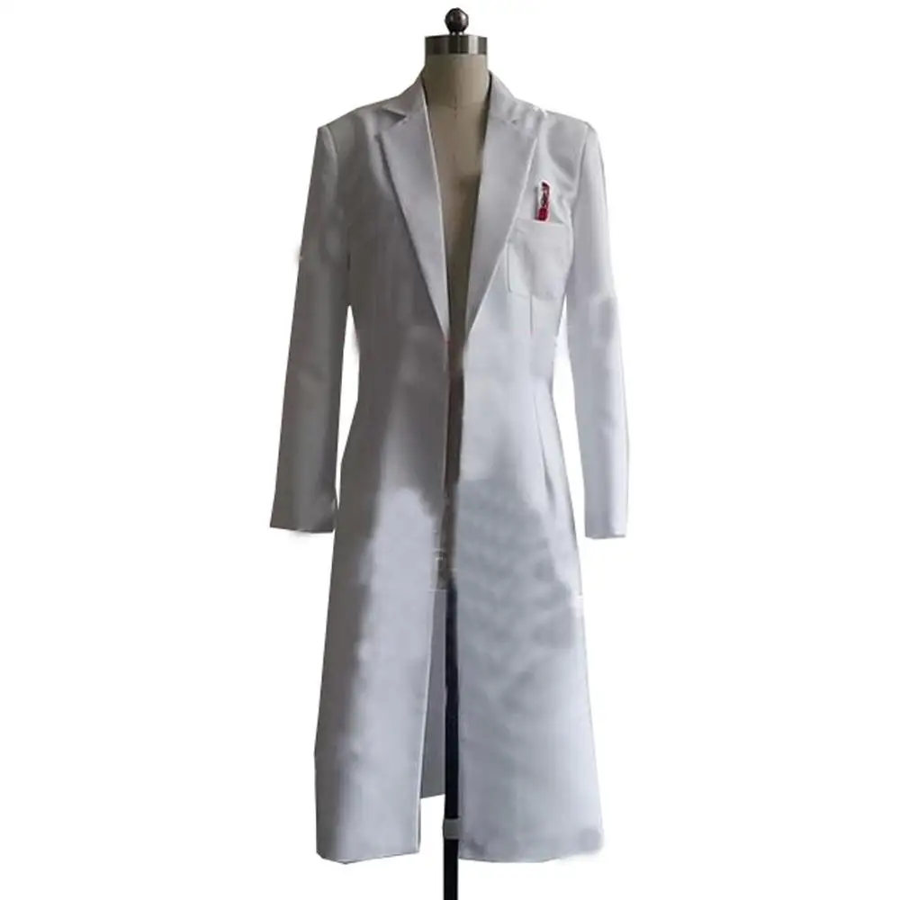 Новинка Аниме Steins Gate Okabe Rintarou косплей костюм пальто безумный учёный белая куртка костюм - Цвет: Белый
