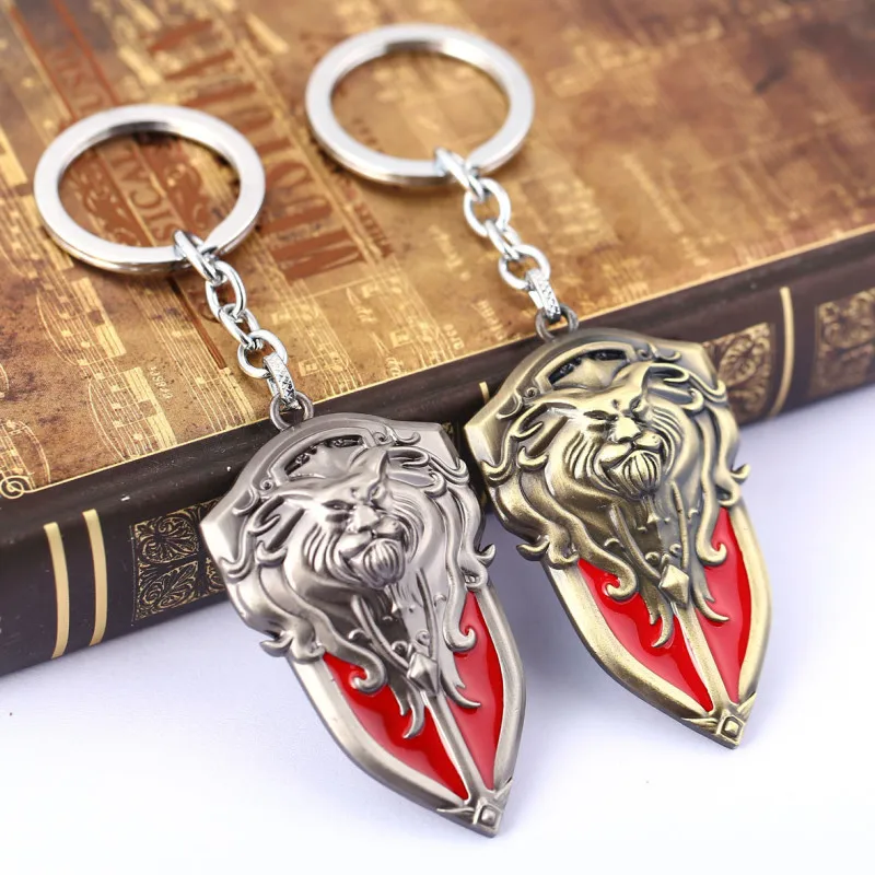 Новый дизайн брелок 3D WOW World of Warcraft с оружием модельный подарок лев со щитом
