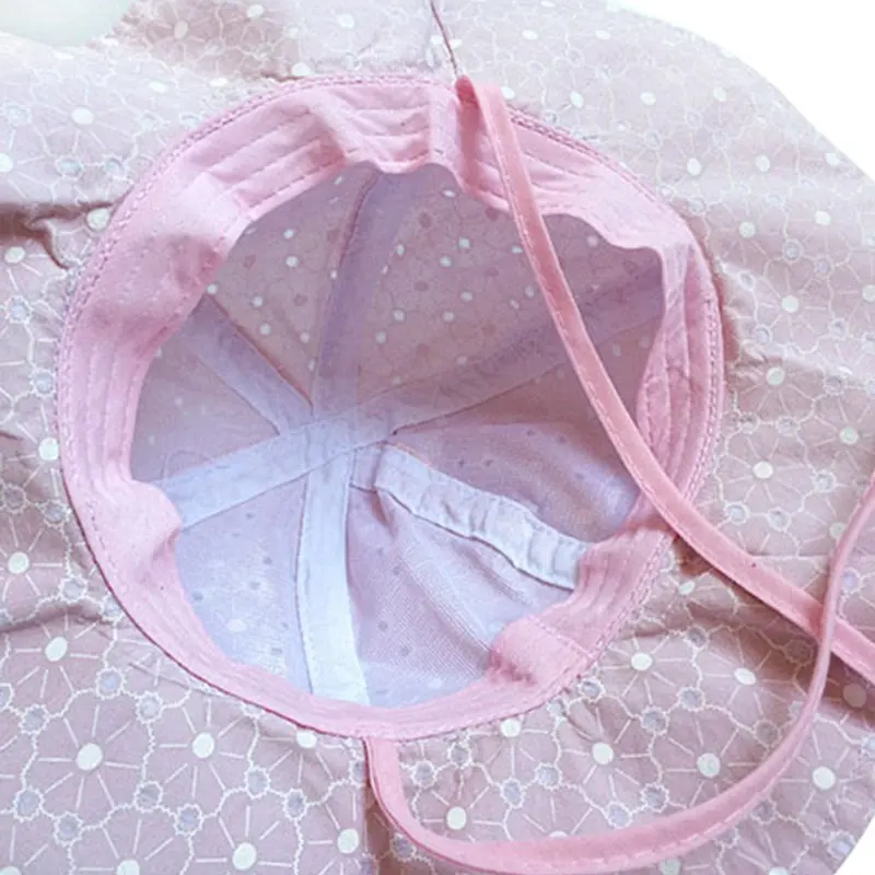 Infant Visor Cotton Sun Cap Floral Print Summer Outdoor Baby Girl Pink White Beach Bucket Hats New Unisex Acrylic Dot | Детская одежда