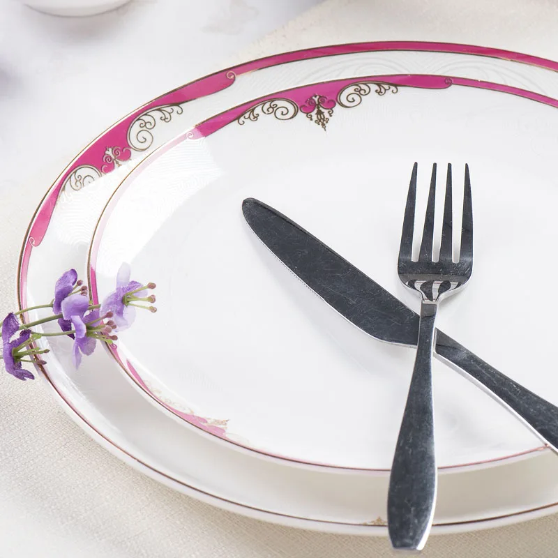 

Garland 29 Head Charm purple Wedding Gift Set European bone china tableware ceramics configuration utility