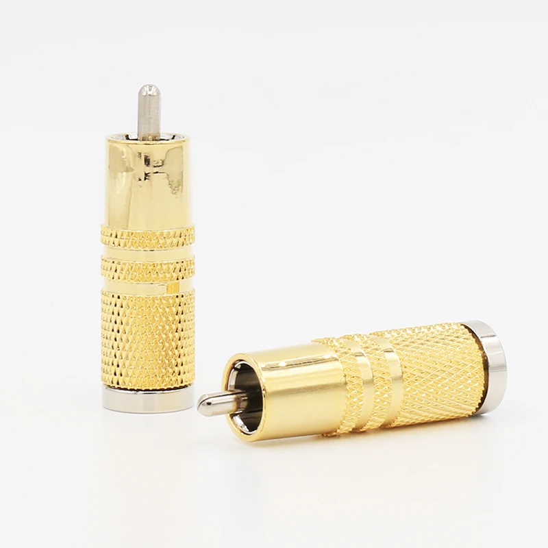 VB448G RCA разъем чистый Купер золотая пластина мужские вилки 4 шт | Электроника