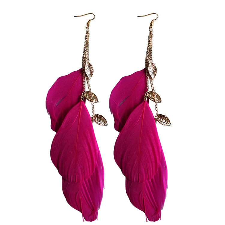 Модные серьги специальное предложение уютные ручной работы с листьями и перьями