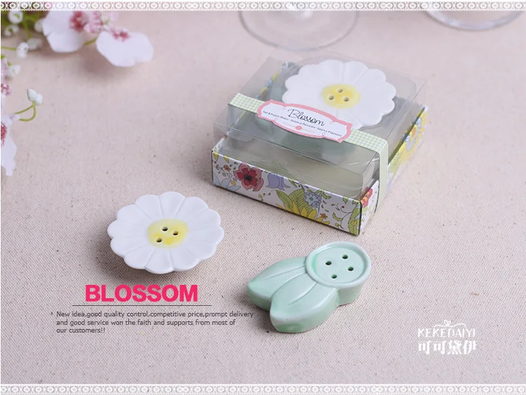 100 компл. &quotBlossom&quot Керамика соль и перец шейкеры Кухня свадебной свадьбу душ