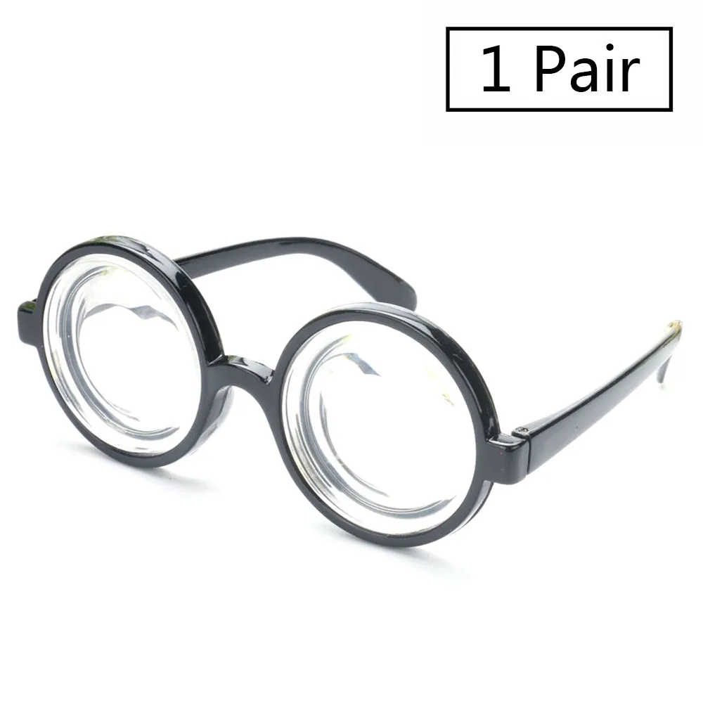 1 Pair 4 шт. в упаковке, толстые круглые очки с бутылкой для девушек, вечерние очки с круговыми очками, очки с сумасшедшим научным ботаником, костюм на Хэллоуин, аксессуары для костюмированной вечеринки - Цвет: 1 Pair