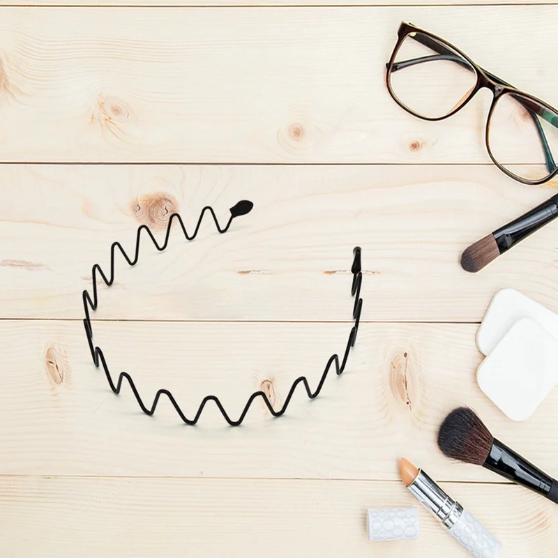 1 шт. модный мужской женский унисекс черный волнистый обруч для волос повязка на