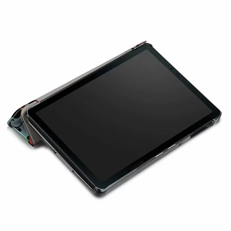 Ультралегкий тонкий складной чехол подставка с цветным рисунком для Samsung Galaxy Tab S4