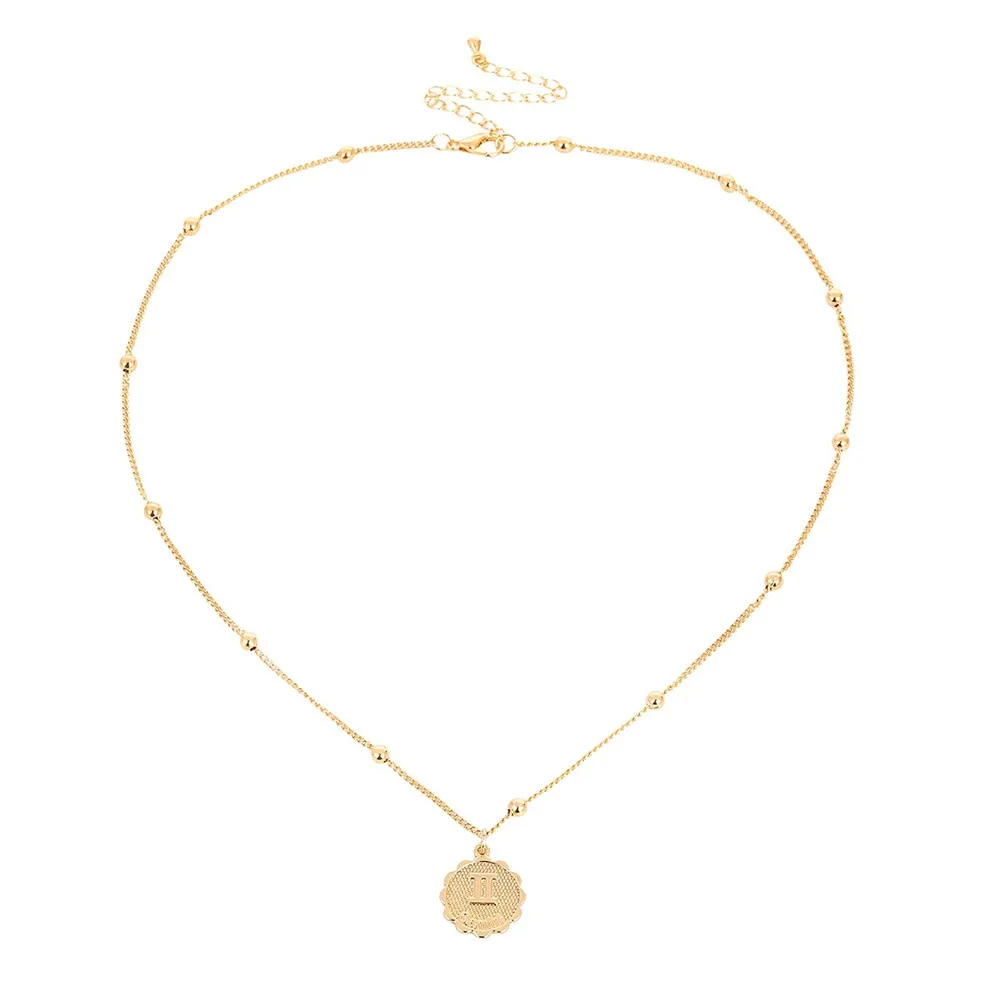 Gemini gold VIVILADY новые модные 12 созвездий личности женщин Чокеры ожерелья Водолей, рыбы Овен тиснение круглые подвесные украшения - Окраска металла: Gemini gold