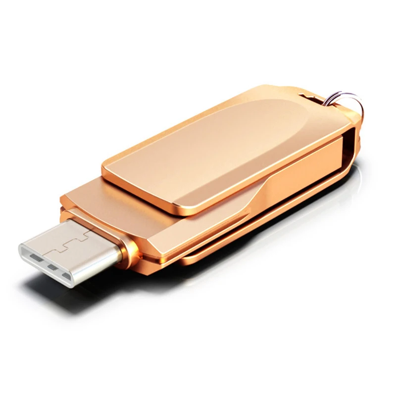 Флешка OTG Type-C с поворотом на 360 градусов 32 ГБ 16 128 USB флеш-накопитель для смартфона