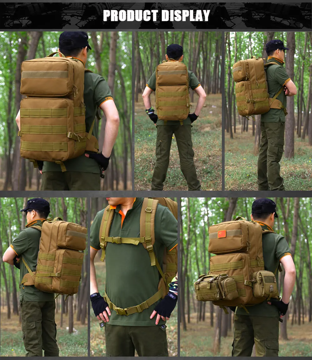 55L тактический рюкзак 17 дюймов для ноутбука Molle армейский военный рюкзак Водонепроницаемый походный рюкзак для кемпинга рюкзак для путешествий