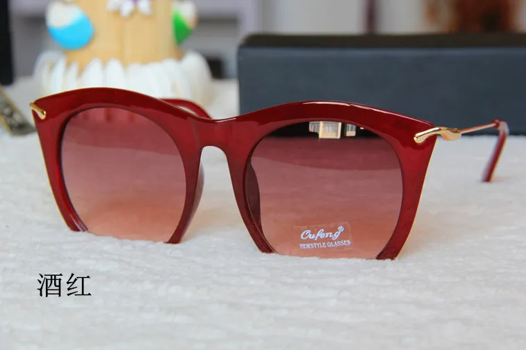 Солнцезащитные очки кошачий глаз брендовые солнцезащитные в полуоправе с