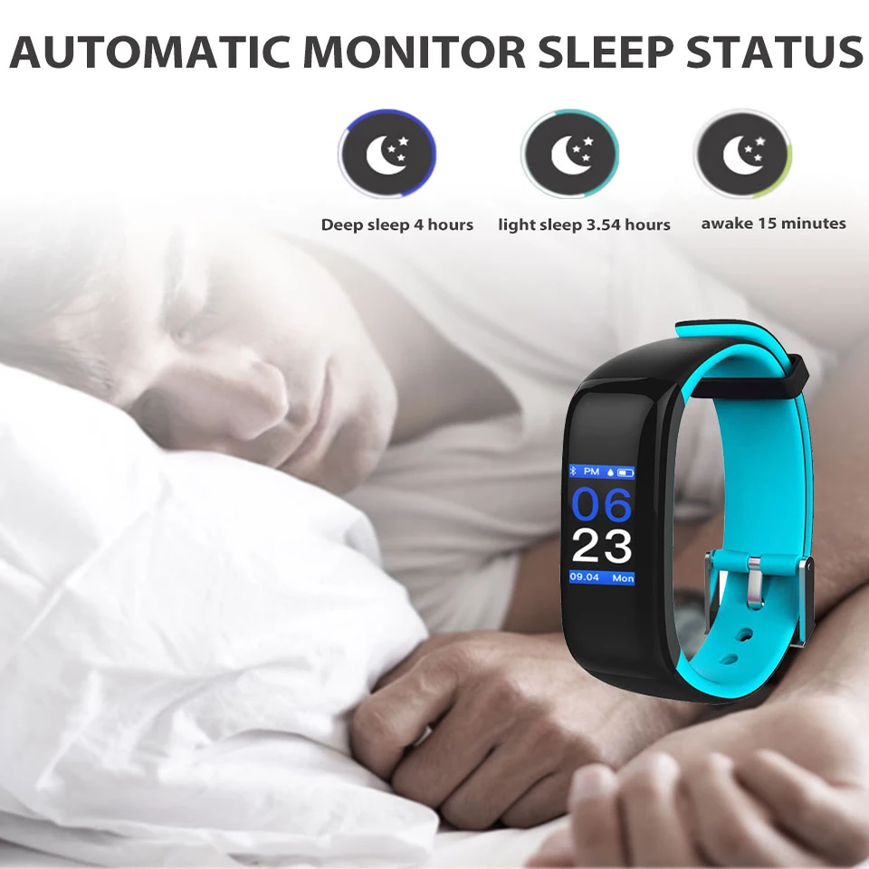 Смарт браслет владельца времени P1 Plus цветной дисплей монитор сердечного ритма во