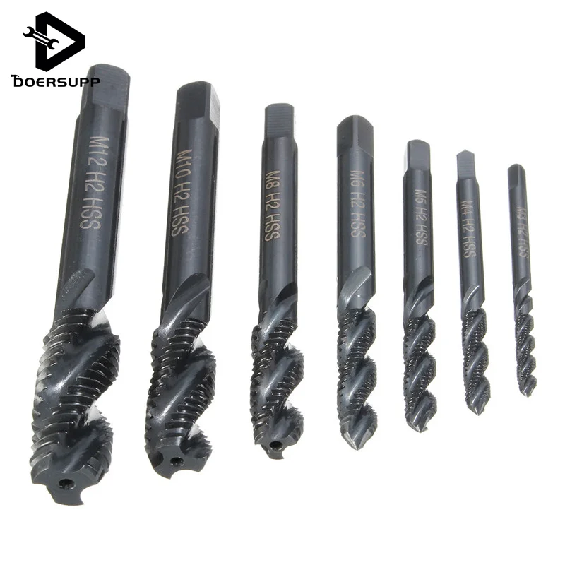 Метрическая спиральная флейта из быстрорежущей стали 7 шт. в комплекте резьба для