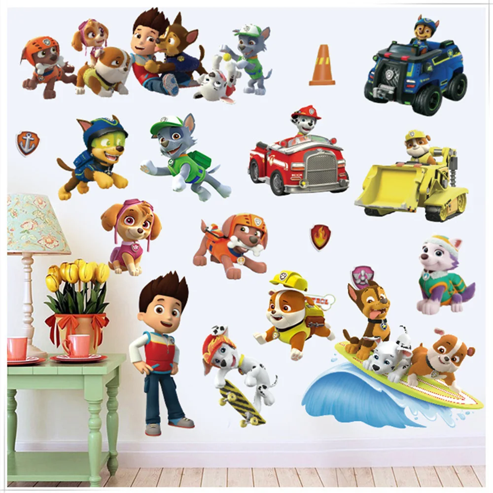 Реалистичный мультфильм для детей PAW Patrol ПВХ водонепроницаемые 3D наклейки