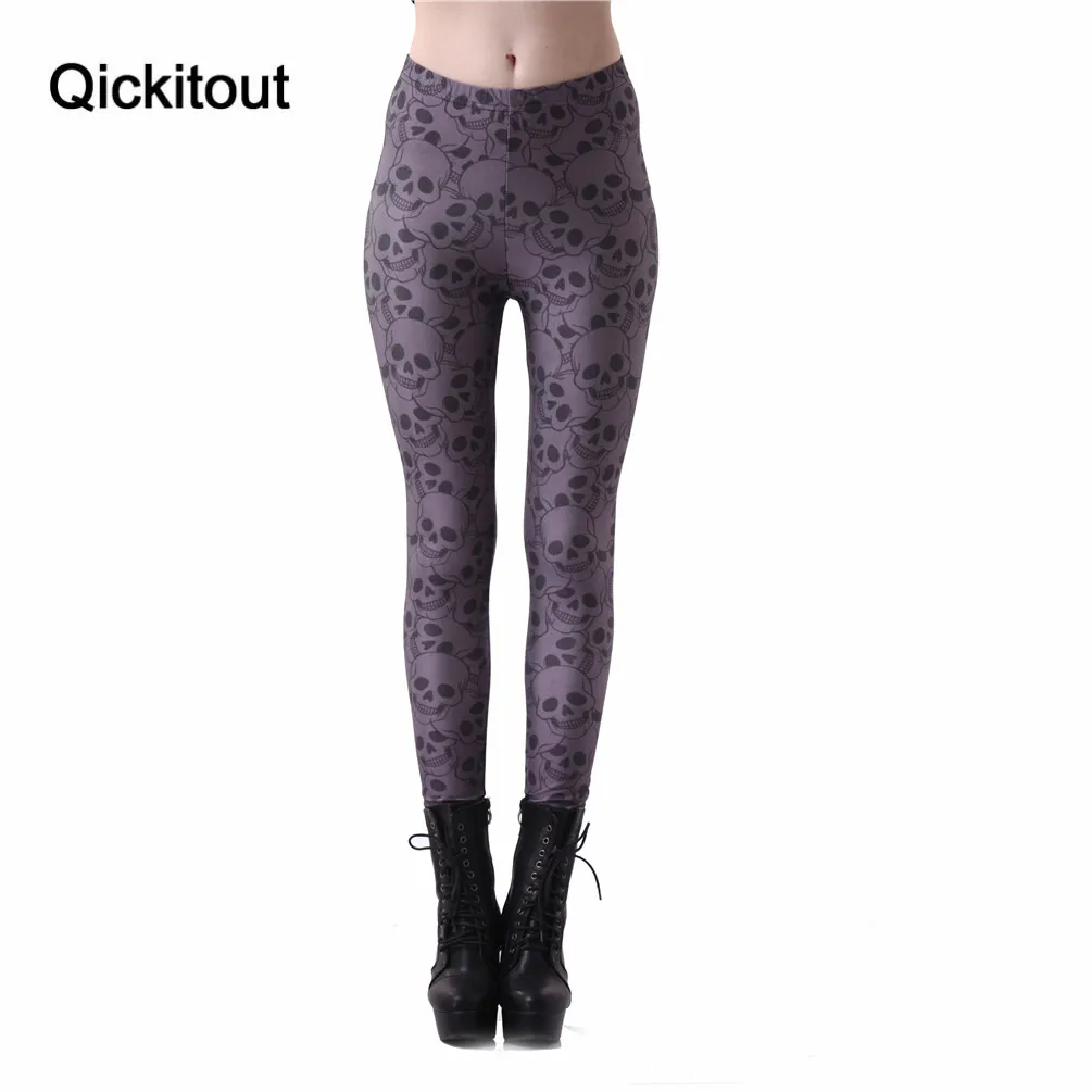 Горячая мода Slim женщин костюм пирата Легинсы цифровая печать черепа Брюки для