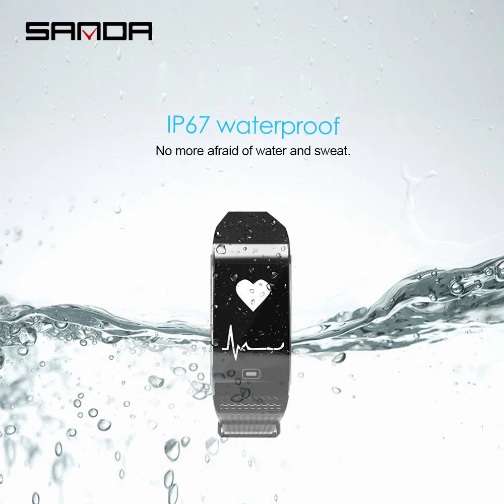 SANDA Bluetooth для женщин и мужчин спортивные Смарт-часы iOS Android монитор сердечного