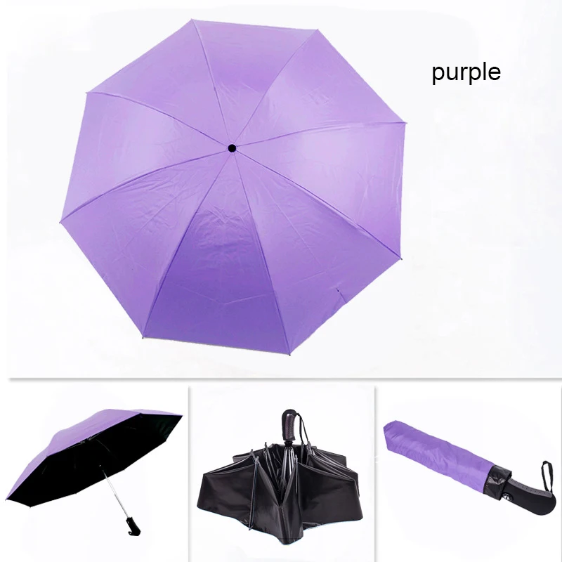 purple 8 ребро полностью автоматический зонт для мужчин и женщин, ветрозащитный 3 складной солнечный и дождевой автомобиль, мужские анти дождь обратный перевернутый Зонты - Цвет: purple
