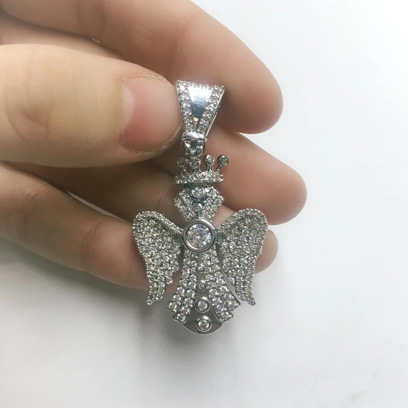 Missfox золотой драгоценный камень ангел-хранитель кулон ожерелье для женщин