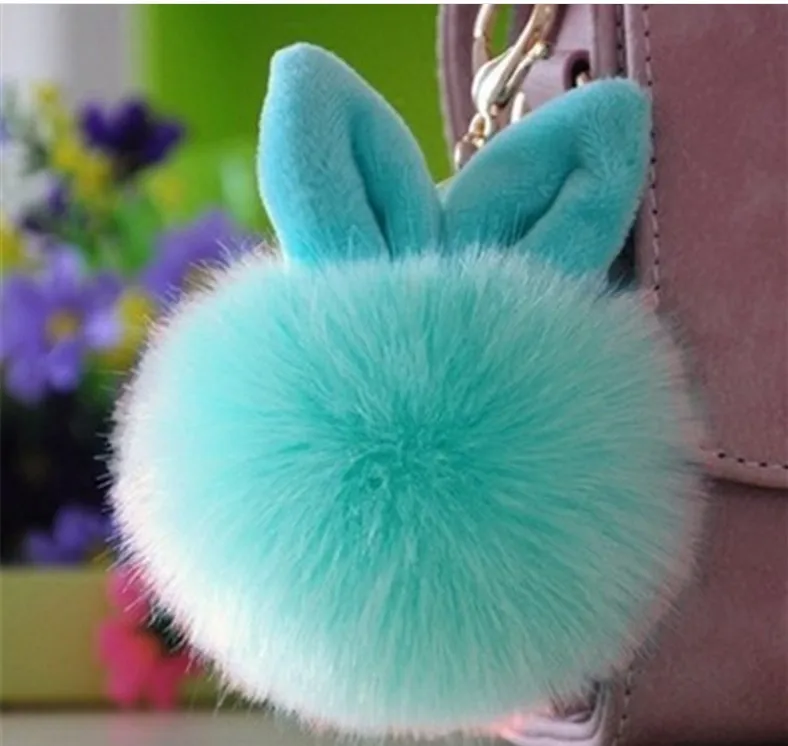 Новый мини плюшевый брелок Kawaii с помпоном из кроличьего меха милый модный