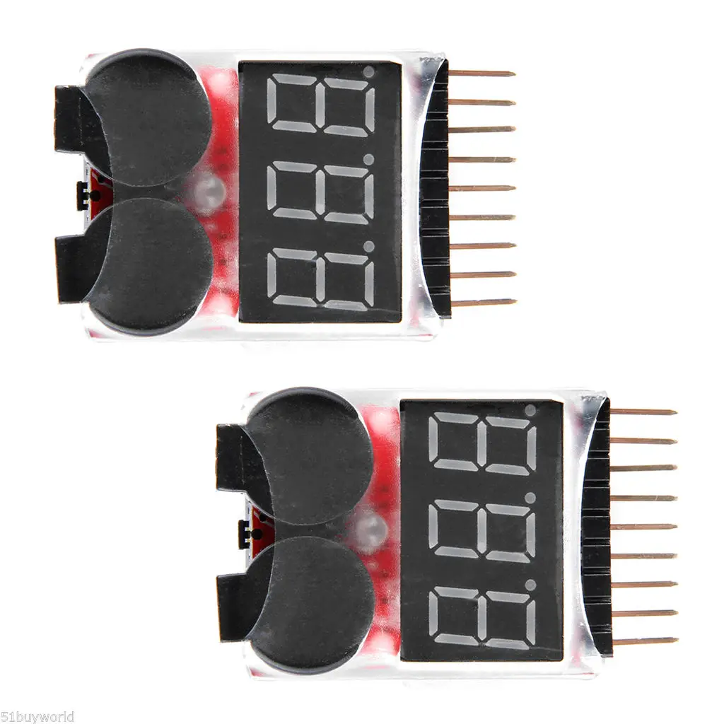 2x 1 S 8 RC Lipo батарея низкого напряжения Звуковой сигнал индикатор проверки тестер