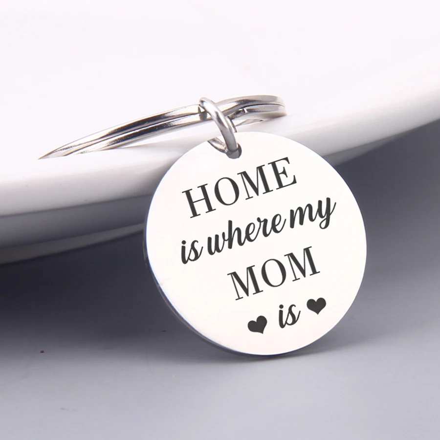Шикарный новый дизайн подарок для мамы брелки с лазерной гравировкой &quothome is where my