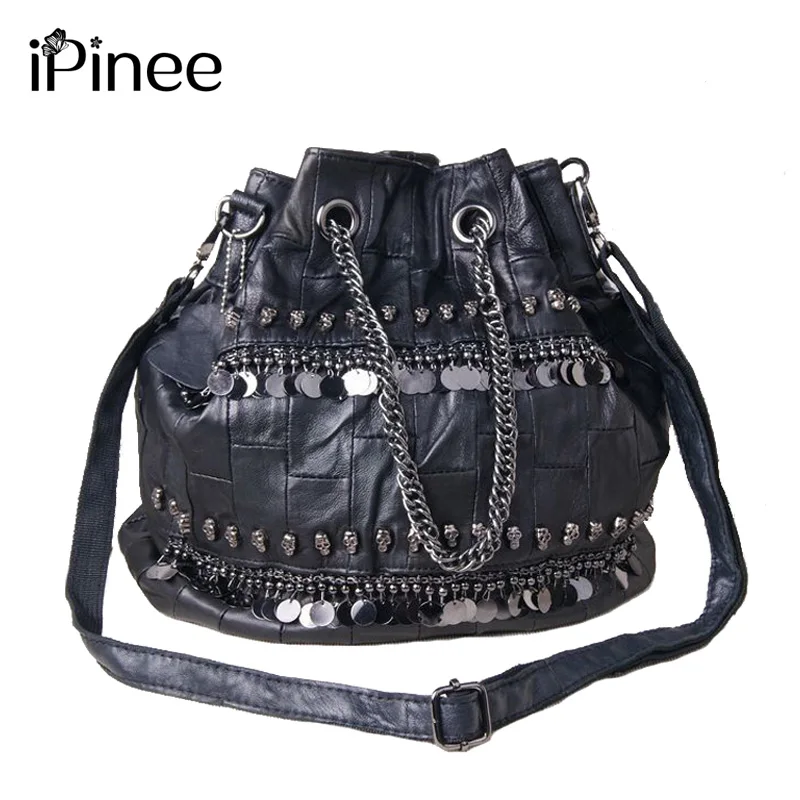 IPinee известный бренд Женская сумка мессенджер 2019 из натуральной кожи сумки через