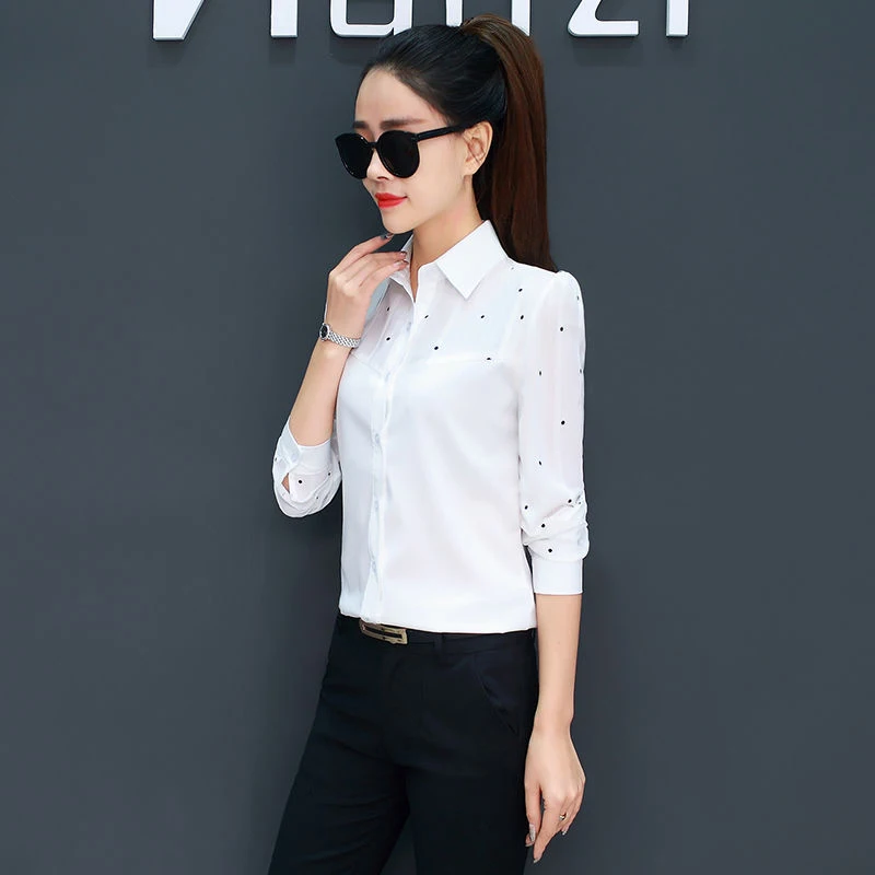Женские весенне-Летние Стильные женские блузки рубашки повседневные блузы с