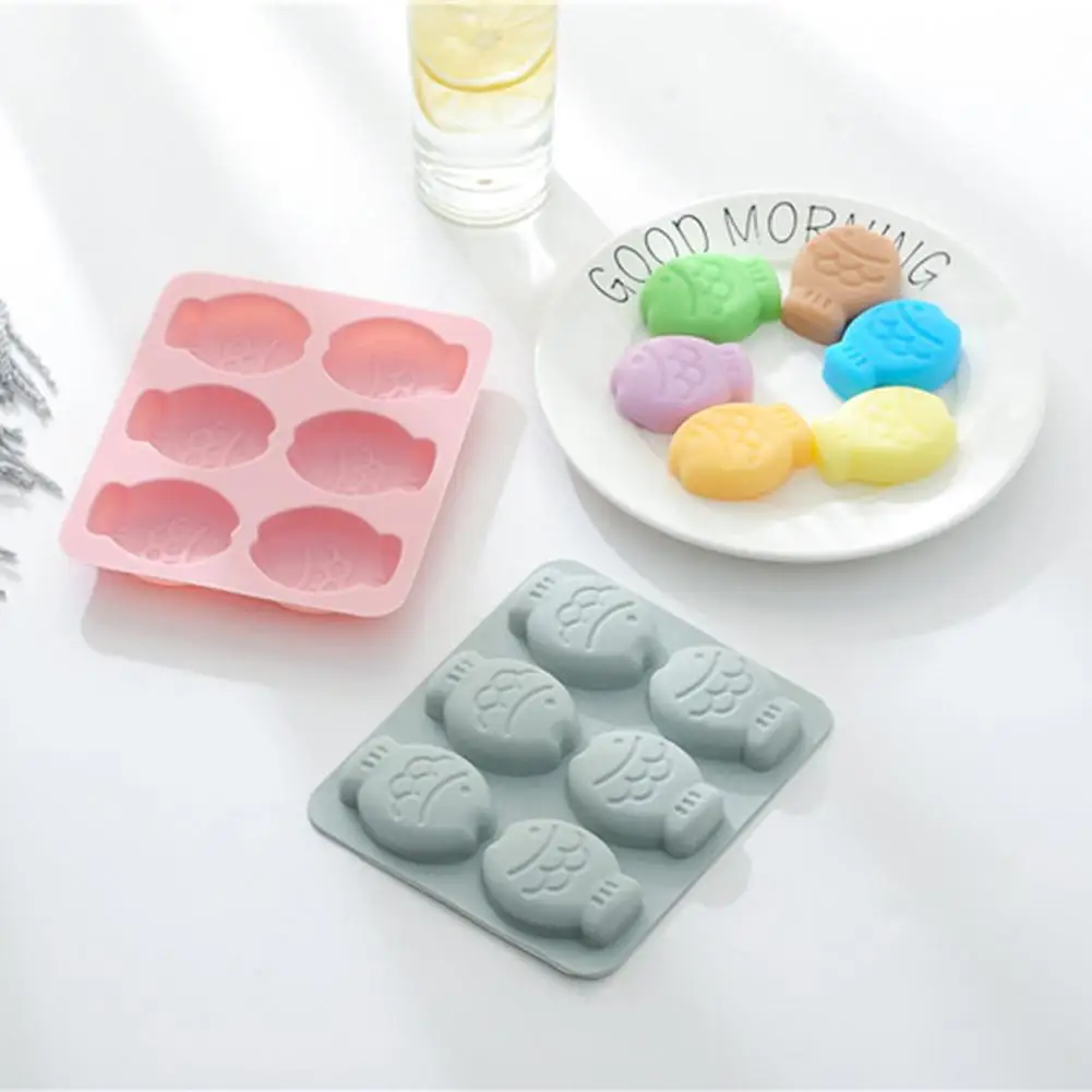 6 сетки силиконовые формы мультфильм милая форма в виде рыбки торт инструмент для