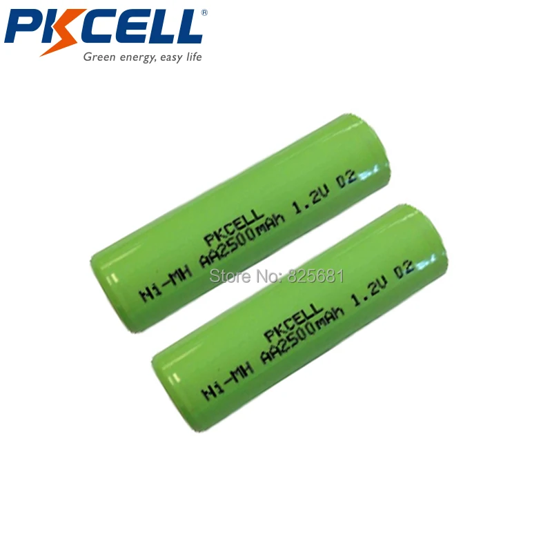 PKCELL 6 шт. 2500 мАч 1 2 в AA Аккумуляторная NIMH nimh батарея 2A плоский Топ без PCM